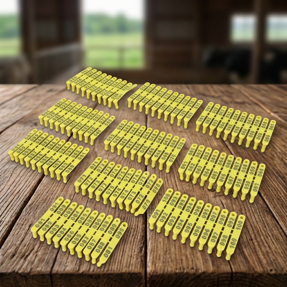 Livestock Ear Tag - 100 Etiquetas de Oreja para Ganado