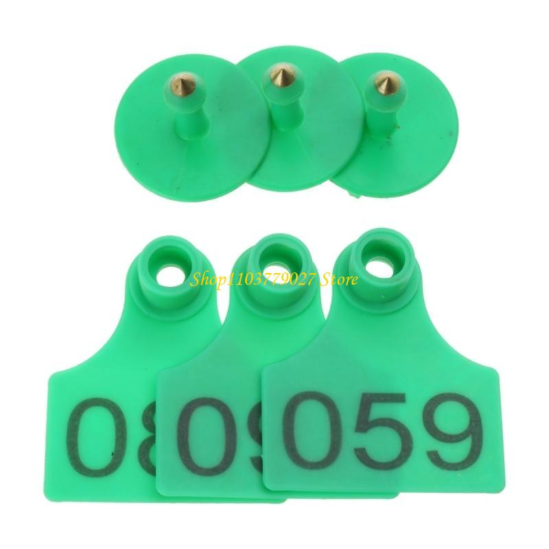 Livestock Ear Tag - C4DF 001-100 Número Plastics Etiquetas Etiquetas
