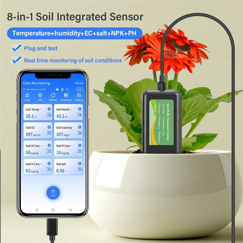 Sensor de Suelo 6 en 1 AEE par - Precision Farming Smart Agriculture reseña y precio