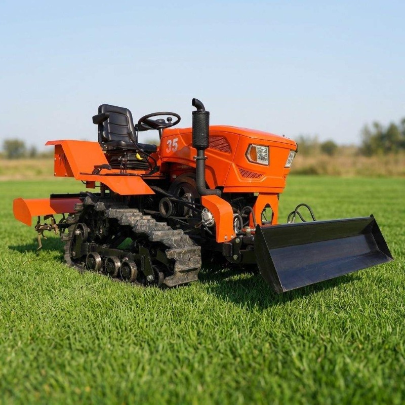 Tractor de orugas 4x4 con roto - Agriculture Farming Equipments reseña y precio