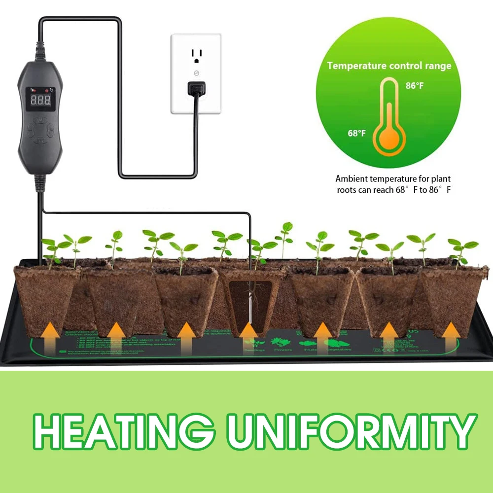 Termostato ajustable de 50W EU - Seedling Heat Mat reseña y precio